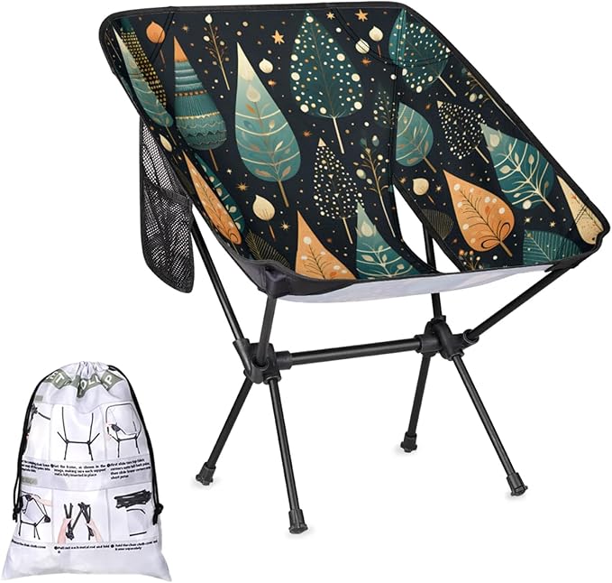 Honeybaby Folding Camping Chair Lovely Trees Camping Chairs Lightweight Portable Chair Outdoor Foldable Chairs for Camping Travel Picnic Beach Hiking
