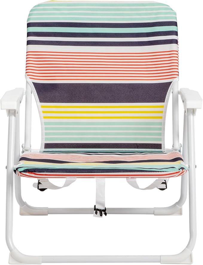 Portable Folding Adult Beach Chair High Back Silla De Playa with Hard ArmrestShoulder StrapsOutdoor Camping Chair