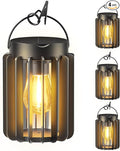 Solar Lanterns Outdoor Waterproof Brighter Up to 12 Hrs Outdoor Hanging Solar Lights Outside Hanging Lanterns for Garden Porch Patio Yard Decor Gifts for Women Mom Father Black 4 Pack