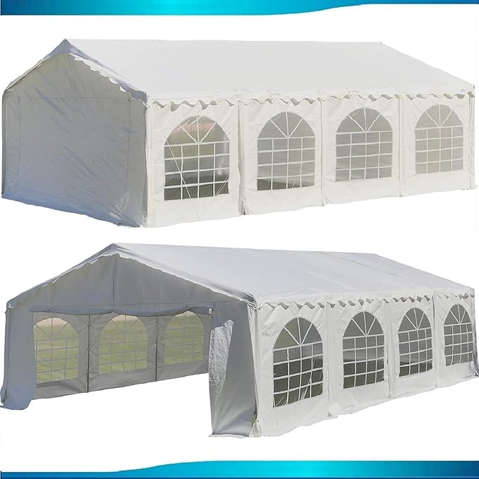 DELTA 26'x20' Budget PE Party Tent +(2) Long Bags + (1) Short Bag carpas para Fiestas Tents for Parties Outdoor Event Wedding Party Tent with Waterproof Top CoverRemovable Window Walls