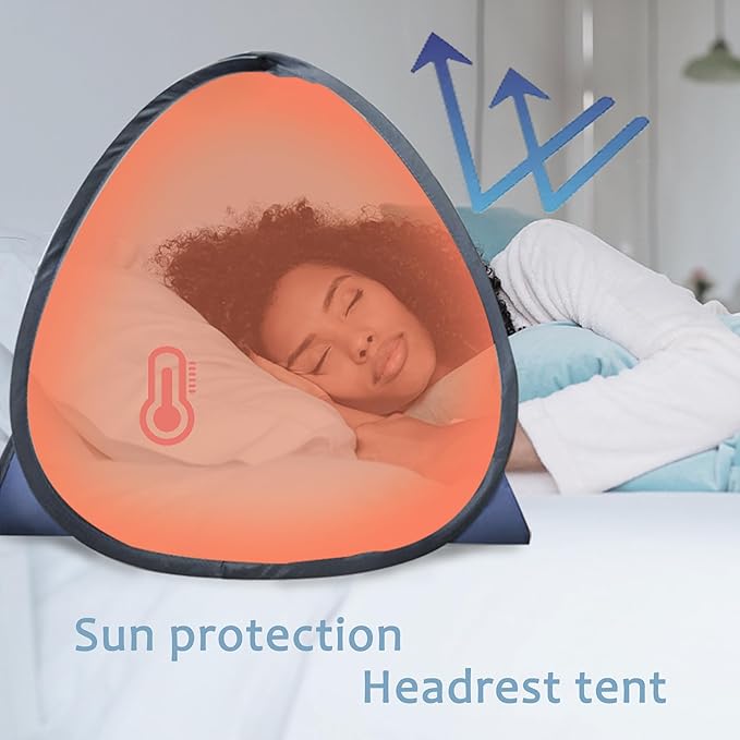 Small Pop Up Beach Tent with Meshed Window Portable Head Tent Beach Pet Shade for Small Dogs/Cats (Blue)