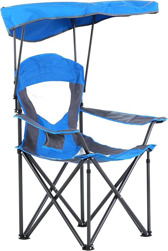 ALPHA CAMP Oversized Camping Chair with Shade Canopy Folding Lawn Chairs