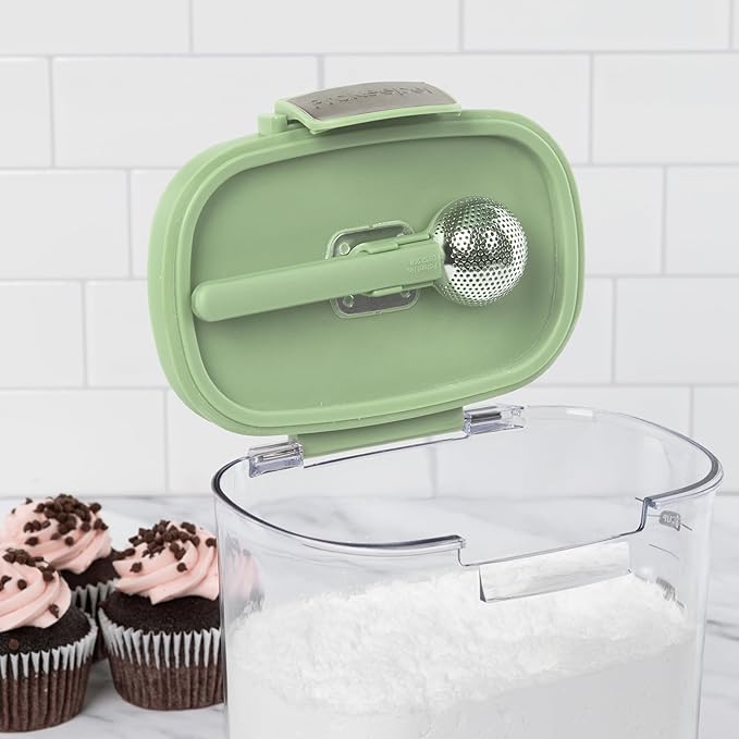 ProKeeper+ Airtight Food Storage Container Set – Clear Plastic Flour and Sugar Canister Set with Magnetic Accessories for Kitchen Organization (Pistachio 9-Piece)