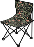 Wild Flower Red Black Portable Camp Chairs for Adults Ultralight Ice Fishing Chairs with Carrying Bag