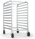 TenUp 10-Tier NSF Aluminum Sheet Pan Rack Commercial Bakery Cooling &amp Storage Cart with Wheels Heavy-Duty Bun Rack – 26 L x 20 W x 38 H