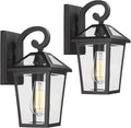 Outdoor Light Fixtures Wall Mount Waterproof Exterior Wall Lanterns with Glass Outside Wall Sconces Front Porch Lights for House Garage Doorway Patio (Small 2Pack)