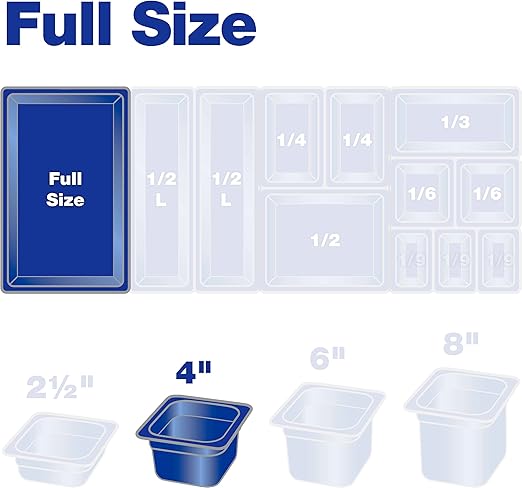 Carlisle FoodService Products StorPlus Plastic Full-Size Food Pan 4 Deep Food Storage Container with 11 Quart Capacity Polycarbonate Full Size Clear