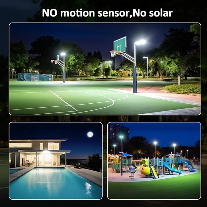 Flood Lights Outdoor24000LM Bright Work Light Plug in6500K Daylight White LED Flood Light Outdoor IP66 Waterproof Exterior Floodlight for Yard Garage Stadium 2 Pack (200W)