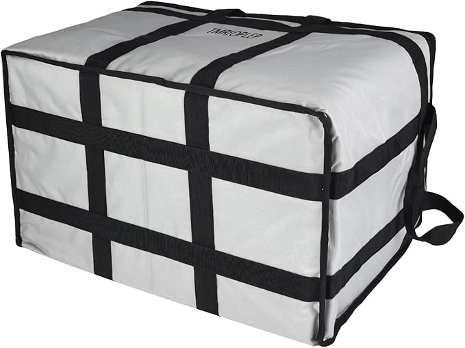 Food Distribution Insulated Bag Insulated Cold Meal Bag with Attached Bottom and Divider for Hot and Cold Food Outside (Partitioned Grye)
