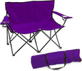 Trademark Innovations Loveseat Style Double Camp Chair 40 L x 22 W x 31.5 H Purple