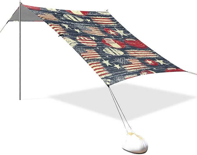 Rugby Pattern (45) Camping Sun Shelter Beach Tent Portable Beach Sun Shade Outdoor Canopy for Camping Trips Fishing Picnic