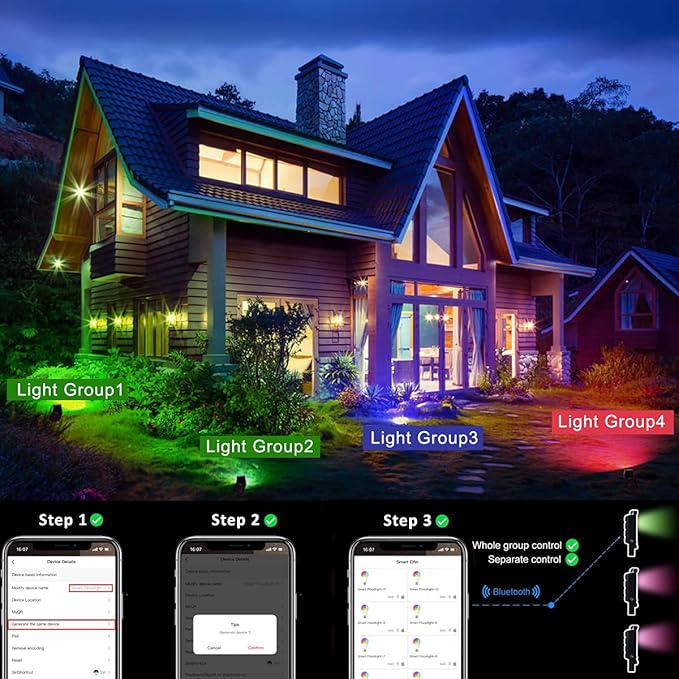Z 150W Led Color Changing Flood Lights Multi Colors RGB Uplighting with Remote IP66 Waterproof Stage Light Dimmable Colored LED Lights Floor for Christmas Party Outdoor Indoor Decor - 2 Pack