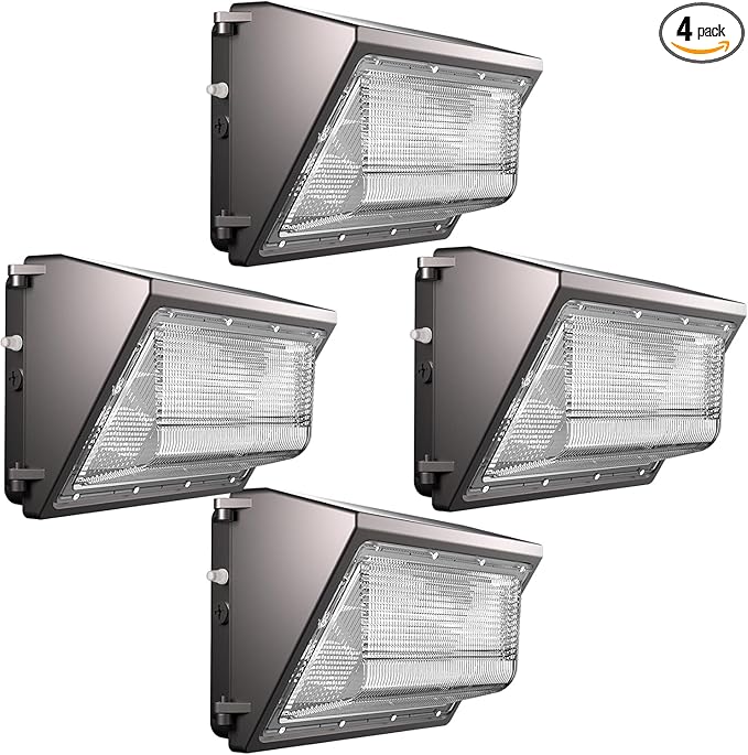 Lightdot 4Pack 200W LED Wall Pack Lights 100-277v Dusk to Dawn with Photocell 30000Lm 5000K Daylight IP65 Outdoor Security Lighting for WarehouseBuildingYardFactoryGarage ETL(Height:15~30ft)