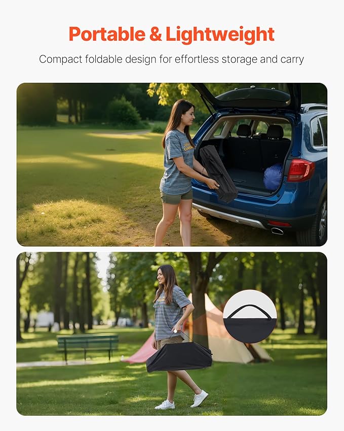 VEVOR Folding Camping Table Portable Roll Up Side Tables Lightweight Aluminum Table for Outdoor BBQ Tailgating Picnic Travel (28 inch-Silver)