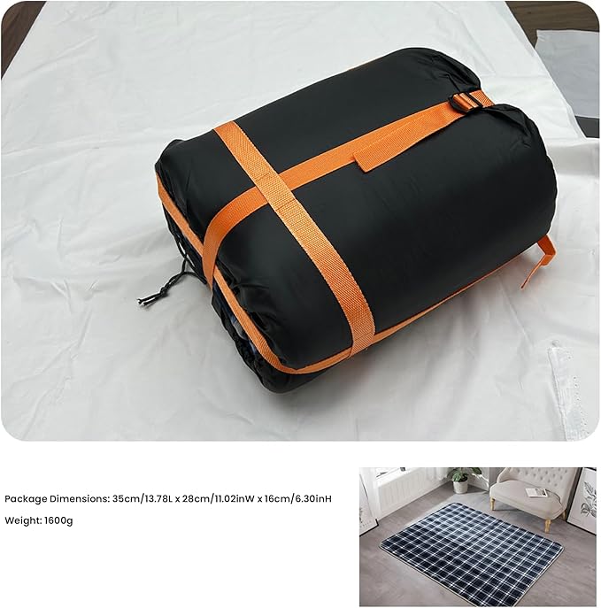 Heated Sleeping Bag Liner with 6 Heating Zones – Portable USB Heated Sleeping Pad for Camping Hiking Backpacking – 3 Temperature Levels Waterproof Electric Heated Blanket for Cold Weather