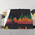 Line Pattern 80x60 Printed Soft Fleece Blanket for Sofa Bed and Camping - Cozy Blanket for Travel Picnics Nighttime Use
