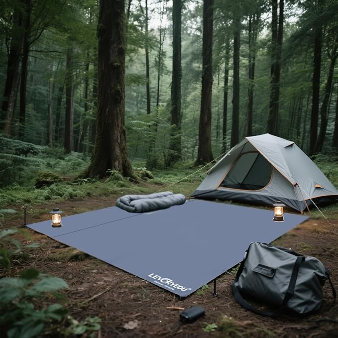 Tent Footprints Outdoor Camping Tent Floor Mat Moisture Proof Ground Sheet 210D Oxford Cloth Ultralight Waterproof Wear-Resistant Multi-Purpose Shading Trap with Tent Stakes