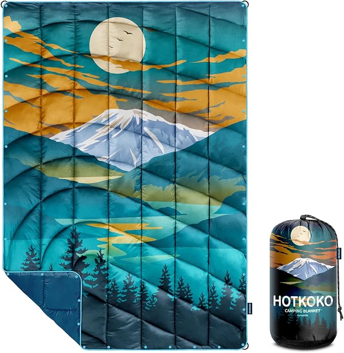 Camping BlanketLightweight Puffy Printed Camping Blanket Packable Outdoor Blanket for CampingTraveling Stadium Hiking Picnics