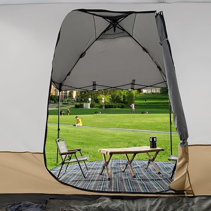 KAMPKEEPER 2 Person Canopy Side Tent Camping Tent for 10x10 Canopies Easy Up Cube Tents Gazebo Room with Mesh Window for Camping Storage Events(Canopy Not Included)