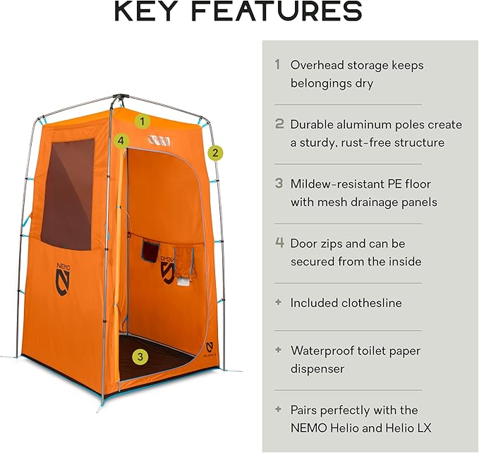 NEMO Equipment Heliopolis Privacy Shelter &amp Shower Tent - Monarch - One Size