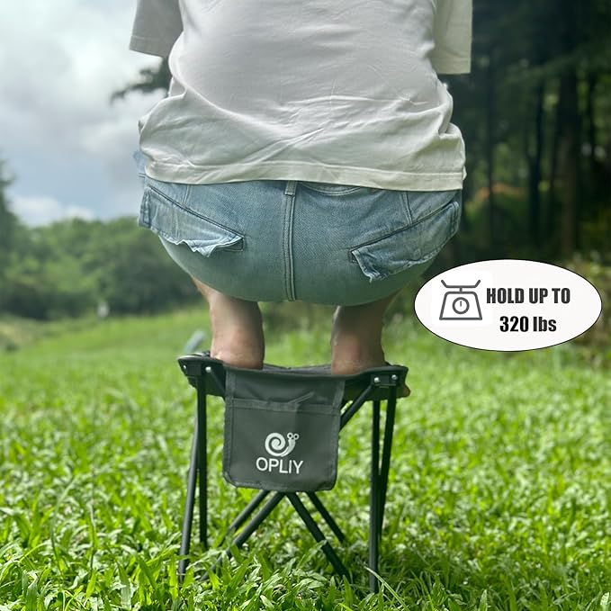Opliy Camping Stool 2 Pack13.5 Inch Portable Folding Stool for Outdoor Gardening and Beach Hiking FishingFoot Stool with Carry Bag (Gray)
