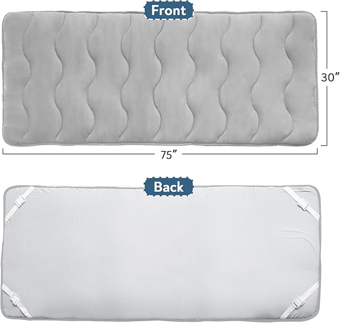 Cot Mattress Pad 30x75 Quilted Foam Camping Cot Mattress Topper with Anti-Slip Bottom Breathable &amp Comfortable Cot Pads for Camping/Rv Bunk/Narrow Twin Beds Sleeping Cot Mattress Pad Only