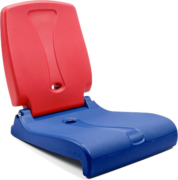 Step2 Folding Flip Seat Lightweight Portable Outdoor Chair for Poolside Camping Beach Boats Tailgates Durable Ground Chair with Back Support for Adults Red &amp Blue