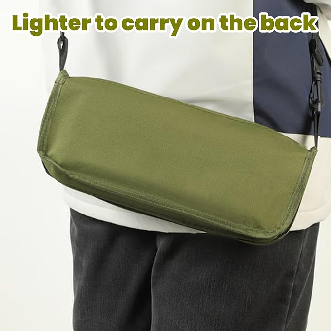 Foldable Pocket Backpack Stool Ultralight Portable Camping Hiking Chair Waterproof Oxford Fabric Compact Collapsible Travel Seat for Backpacking Fishing Outdoors (KhakiLarge)