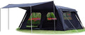KTT Extra Large Tent 12 PersonFamily Cabin TentsAwning2 Rooms4 Doors and 4 Windows with MeshStraight WallWaterproofDouble LayerBig Tent for OutdoorPicnicCampingFamily Gathering