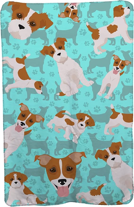Caroline's Treasures MLM1080TBLT Red and White Jack Russell Terrier Soft Travel Blanket with Bag Airplane Blanket Indoor Outdoor Camping Blanket for Traveling Picnics Beach Trips Concerts