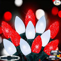 2-Pack Connectable C9 Christmas Lights Outdoor Indoor 66 FT 100 LED Christmas String Lights Plug in with 8 Modes &amp Timer Waterproof Fairy Twinkle Light for Xmas Tree Yard Decorations (Red and Wh