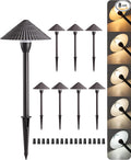 EDISHINE 5CCT Low Voltage Pathway Lights Wired 8 Pack 2700K-5000K LED Landscape Lighting 12V AC/DC 3W 160LM Die-Cast Aluminum Waterproof Outdoor Landscape Path Lights for Sidewalk Garden Yard