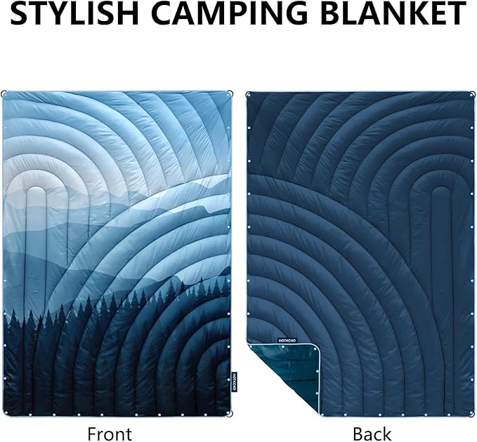 Camping BlanketLightweight Puffy Printed Camping Blanket Packable Outdoor Blanket for CampingTraveling Stadium Hiking Picnics