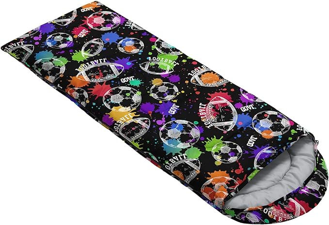 Kids Sleeping Bag for Boys GirlsCheckerboard Cat Print-Lightweight Warm Portable Outdoor Indoor-Waterproof Cold Weather Resistant Sleeping Bag for Camping Hiking