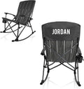 Picnic TIME Personalized Outdoor Rocking Camp Chair Custom XL Heavy Duty Camping Chair for Adults (Gunmetal Gray)