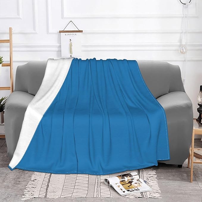 Sky Blue Soft Fleece Blanket 60 * 50 inch Soft Sofa Blanket Suitable for Sofa Camping Travel Night Cover Blanket
