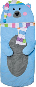 iscream Cozy Polar Bear 73 x 25 Faux Sherpa-Lined Plush Fleece Zippered Sleeping Bag