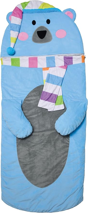 iscream Cozy Polar Bear 73 x 25 Faux Sherpa-Lined Plush Fleece Zippered Sleeping Bag