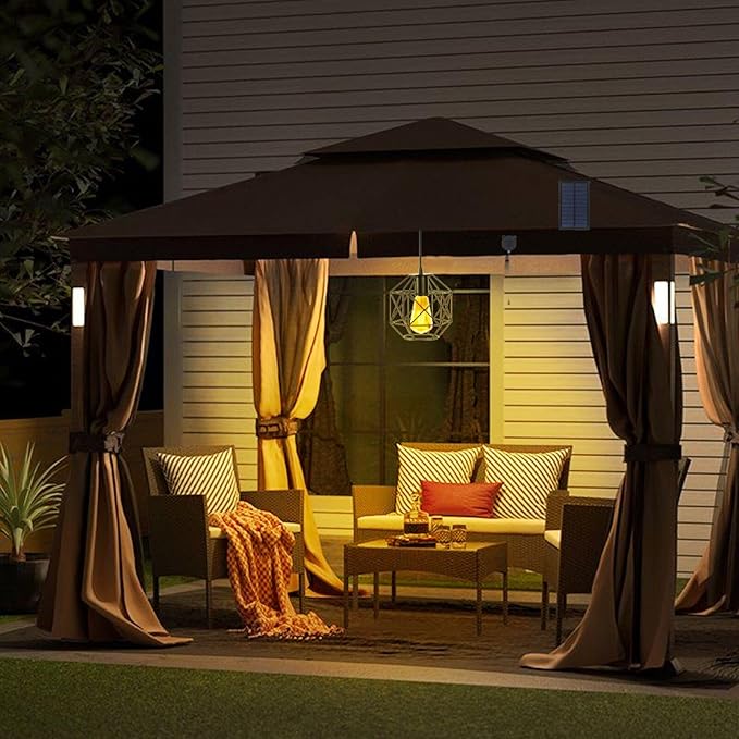 Solar Pendant Lights Outdoor Shed Light Solar Powered Gazebo Lights Outdoor Chandelier Hanging LightsSolar Lights Indoor with Pull Cord for Home Chicken Coop Barn Garage Storage