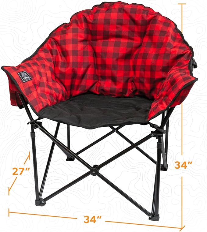 Kuma Outdoor Gear Lazy Bear Chair with Carry Bag Ultimate Portable Luxury Outdoor Chair for Camping Glamping Sports &amp Outdoor Adventures (Red/Black)