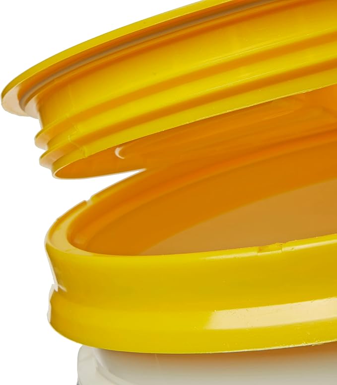 Gamma Seal Lids for 3.5 5 6 and 7 Gallon Buckets – Pack of 3 Yellow Gamma Lids – Food Grade BPA Free Reusable Lids Made in USA