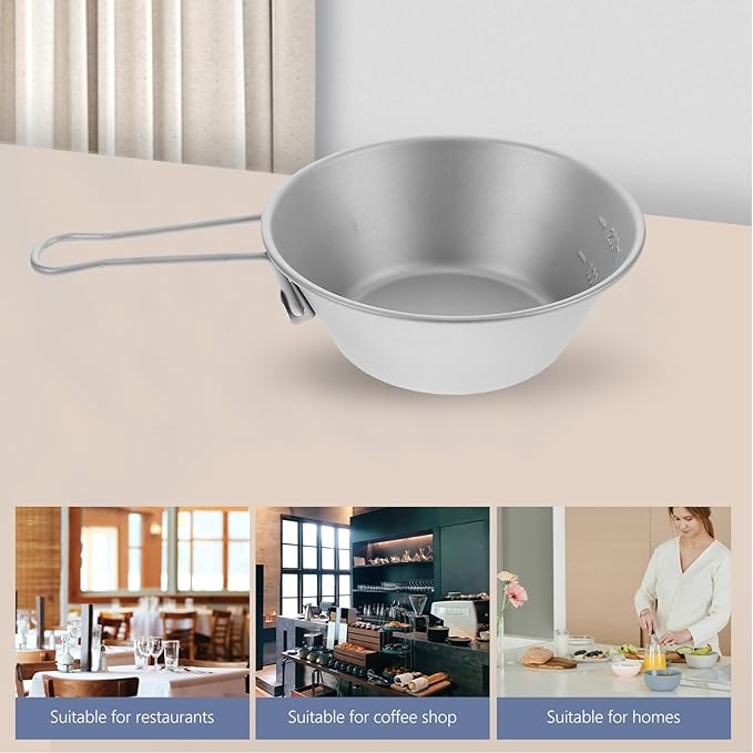 Outdoor Camping Titanium Titanium Camping Cookware Multi-use Bowl Hiking Soup Dish Easy Maintenance