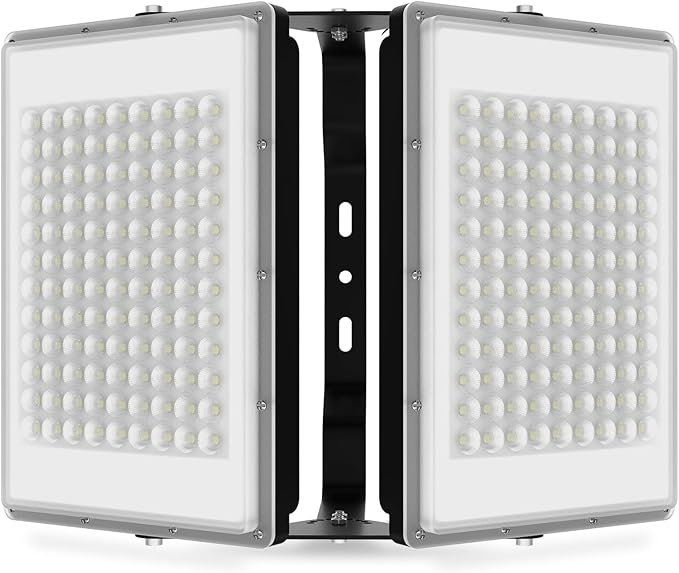 200W LED Flood Light 28000LM Super Bright Outdoor Security Lights 2 Heads Adjustable with Wider Lighting Angle6000K Daylight White IP66 Waterproof for Garage Garden Yard Parking Lot