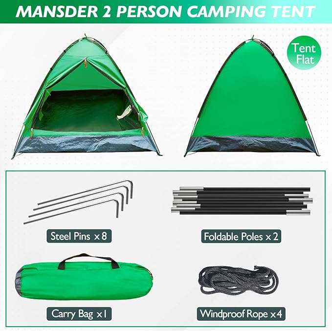 2 Person Camping Dome TentWaterproof Lightweight Portable Tents for Outdoor Camping Hiking Travel