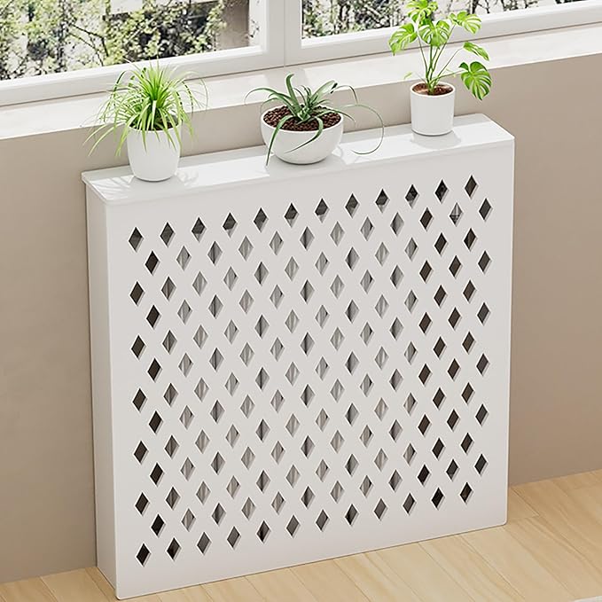 Modern Radiator Cover Shelf - Easy Assembly Stylish Design for Living Room - 60x70x20cm / 24x27x8in - Versatile Radiator Protection &amp Decoration