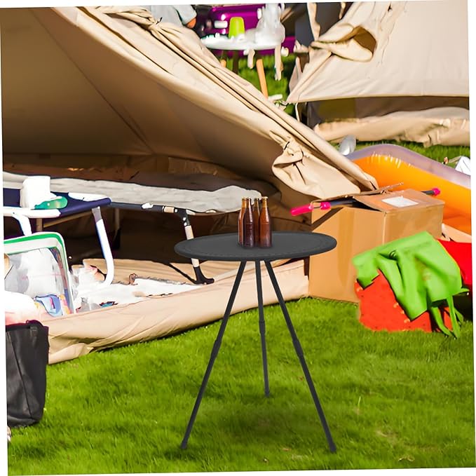 Portable Round Folding Table Lightweight Camping and Picnic Table for Outdoor Use Height Compact Design for Bbqs and Festivals