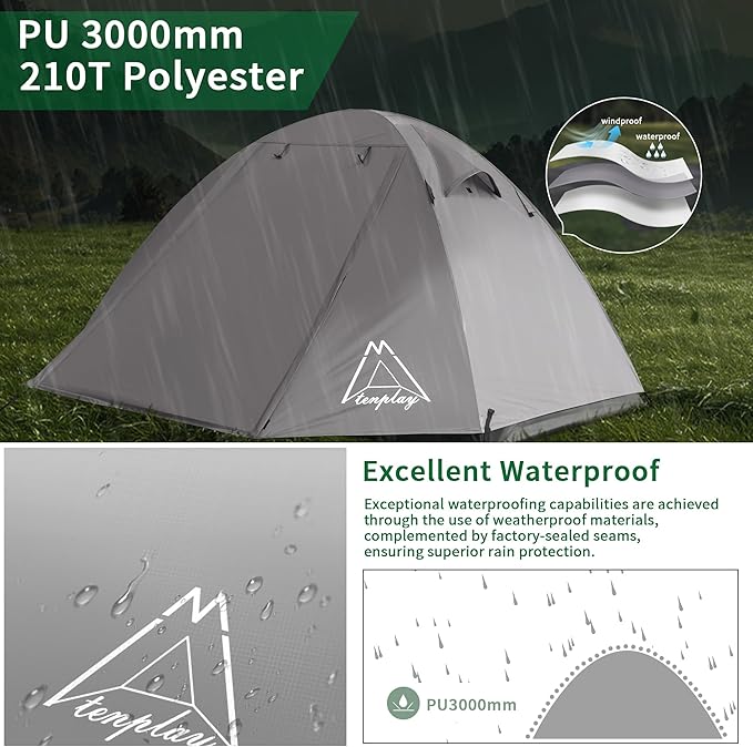 Camping Tent Easy Setup 1-2-8-10 Person Waterproof and Portable Tent for Camping Hiking Outdoor