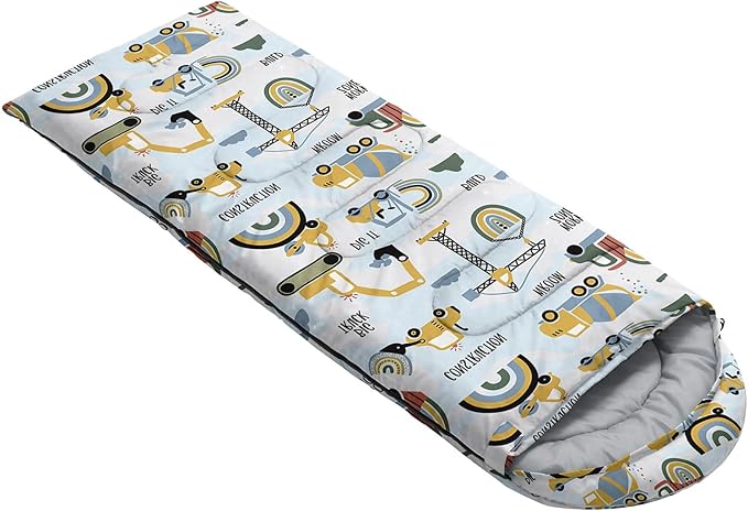 Kids Sleeping Bag for Boys GirlsBlue Ripples Print-Lightweight Warm Portable Outdoor Indoor-Waterproof Cold Weather Resistant Sleeping Bag for Camping Hiking