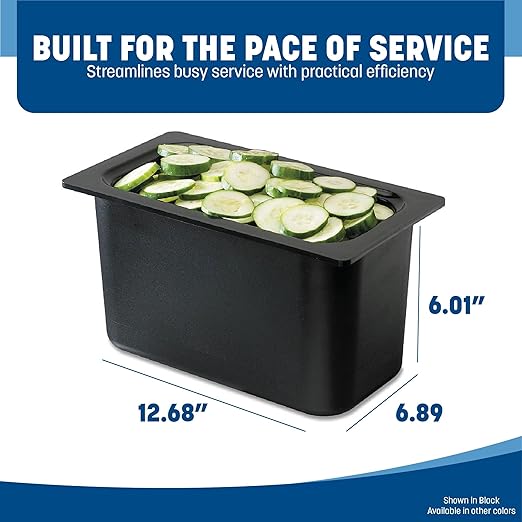 Carlisle FoodService Products CM110202 Coldmaster ABS Third Size Food Pan 4 qt Capacity 12.68 Length x 6.89 Width x 6.01 Height White