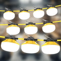 Construction String Lights 100FT: 10000lm Industrial LED String Work Lights with 10 Bulbs - Linkable 5000K Super Bright Temporary Lighting for Construction Lighting Job Site Attic Light